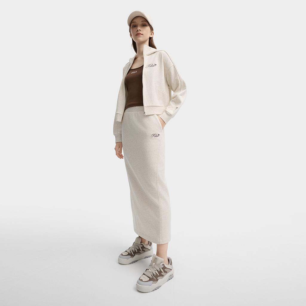 New FILA Casual Long Skirts Women's Cheese Heather Gray F11W439309FLM