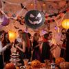 Color-Blocked Pumpkin Paper Lantern Foldable Round Paper Lanterns Hanging Lamp Ball  Bar Decoration