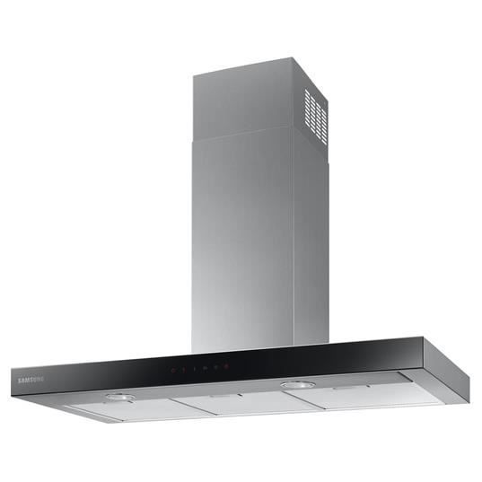 Hotte décorative - SAMSUNG - NK36C5070US - 90 cm - 689 m3/h - Inox &amp; verre noir