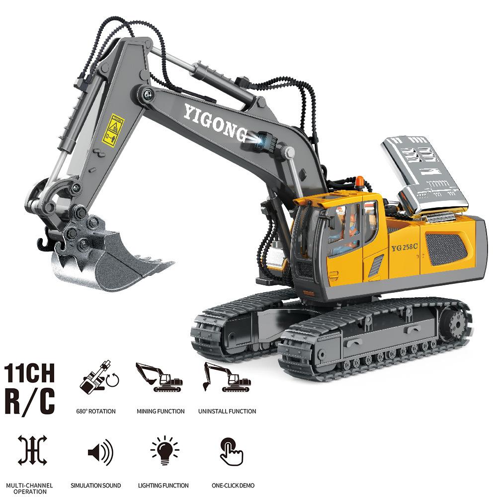Remote Control Excavator Dump Truck 2.4G Rc Model Car Plaything Professional Alloy Plastic Simulation Construction Vehicle For Kids