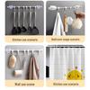 Adhesive Curtain Rod Clips & Hooks, Punch-Free Installation for Telescopic Rods