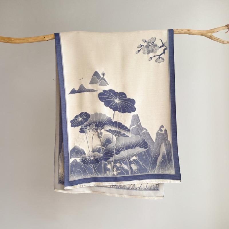New jacquard warm fashion temperament scarf dual-purpose air-conditioned room shawl winter thickened retro scarf