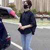 Women'S Loose  Irregular Casual Solid Color Long Sleeve Thin Shirt