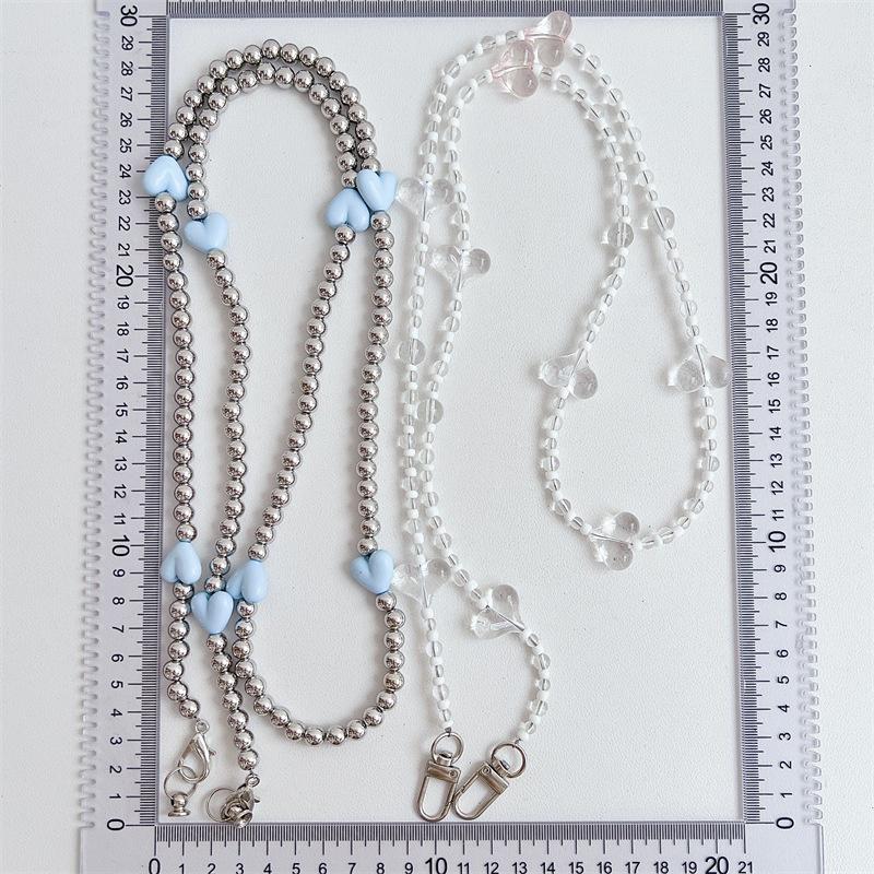 Snur universal pentru telefon Crossbody, margele, curele de lanț pentru gât lung, husă pentru telefon cu frânghie anti-pierdere cu plasture pentru Iphone Samsung Xiaomi