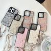 Plaid Wristband Card Holder Wallet Phone Case for Apple 17 Crossbody Cord for IPhone 16promax Leather Fashion