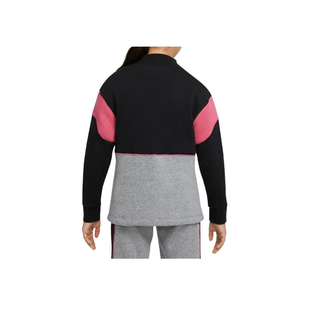 Nike Logo Gesticktes Colorblock Fleece Pullover Sweatshirt Kinder Sweatshirts DM8419-010