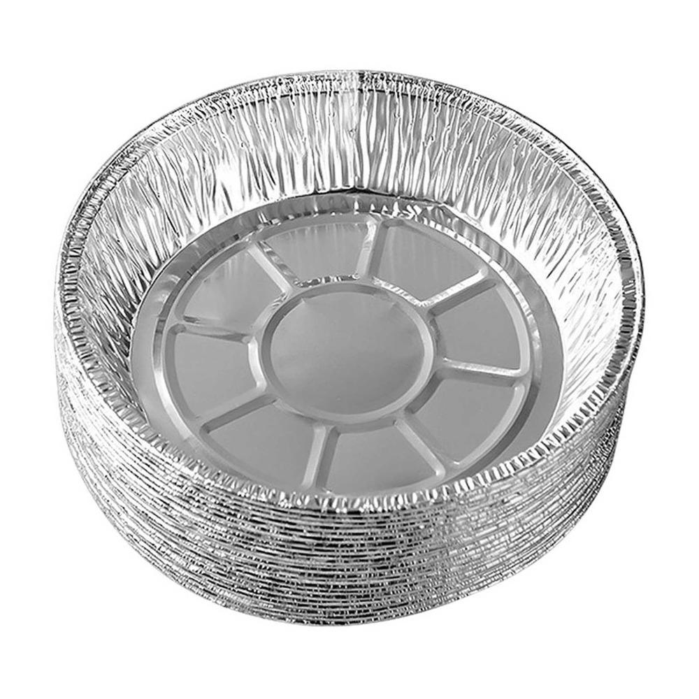 20PCS 6 Inch 7 Inch 8 Inch 9 Inch Air Fryer Foil Baking Pan Aluminum Foil Food Grade Baking Tray Raised Rim Non Stick