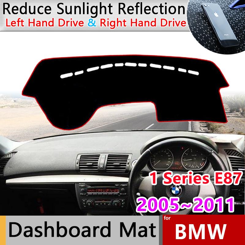 

Чехол на приборную панель, коврик, коврик для 1 серии E87 120i 120d 116i 2005 ~ 2011, солнцезащитный козырек, защитный автомобильный стикер, коврик, аксессуары