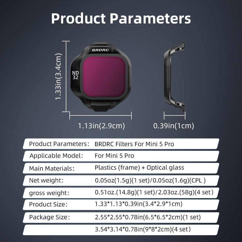 HD Optical Glass Lens Filters UV CPL Camera Filter ND8 ND16 ND32 Lens Protector for DJI Mini 5 Pro Drone Accessories