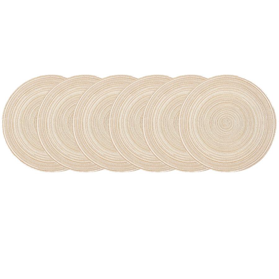 Placemats Set of 6, Washable Round Woven Place Mats for Kitchen Table 15 inch Table Mats