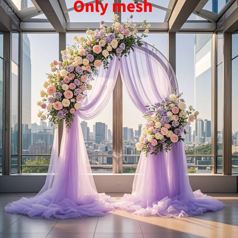 Outdoor Wedding Decor Fabric Bridal Arch Backdrop With Polyester Tulle For Party Event
