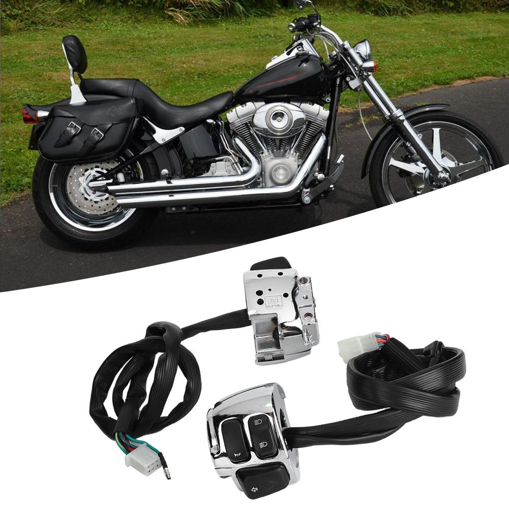 2pcs Motorcycle High Low Beam Handlebar Control   with Wiring Harness