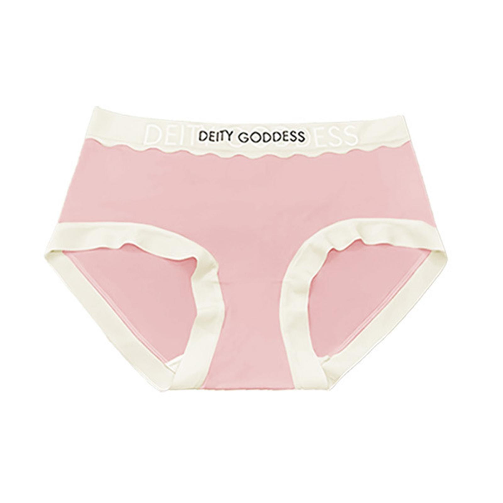 

Women High Waist Briefs Soft Cotton Underwear Stretchy Mid Rise Panties Comfortable Seamless Design Multipack S розовый