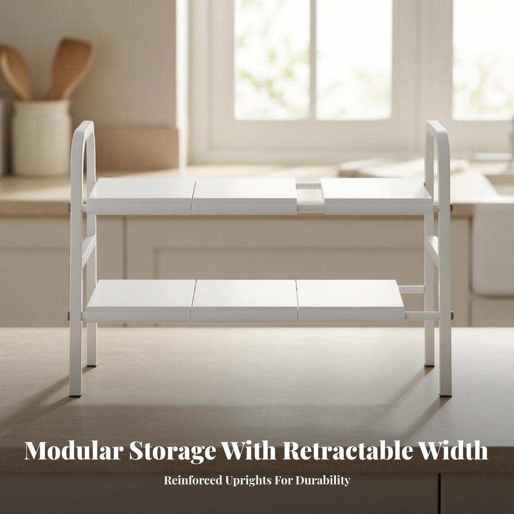 Carbon Steel Under-Sink Storage Rack Space-Saving Expandable Under Sink