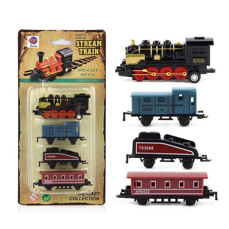 

Vintage Steam Train Kids Toy With Alloy Model For Visual And Sensory Play чорний