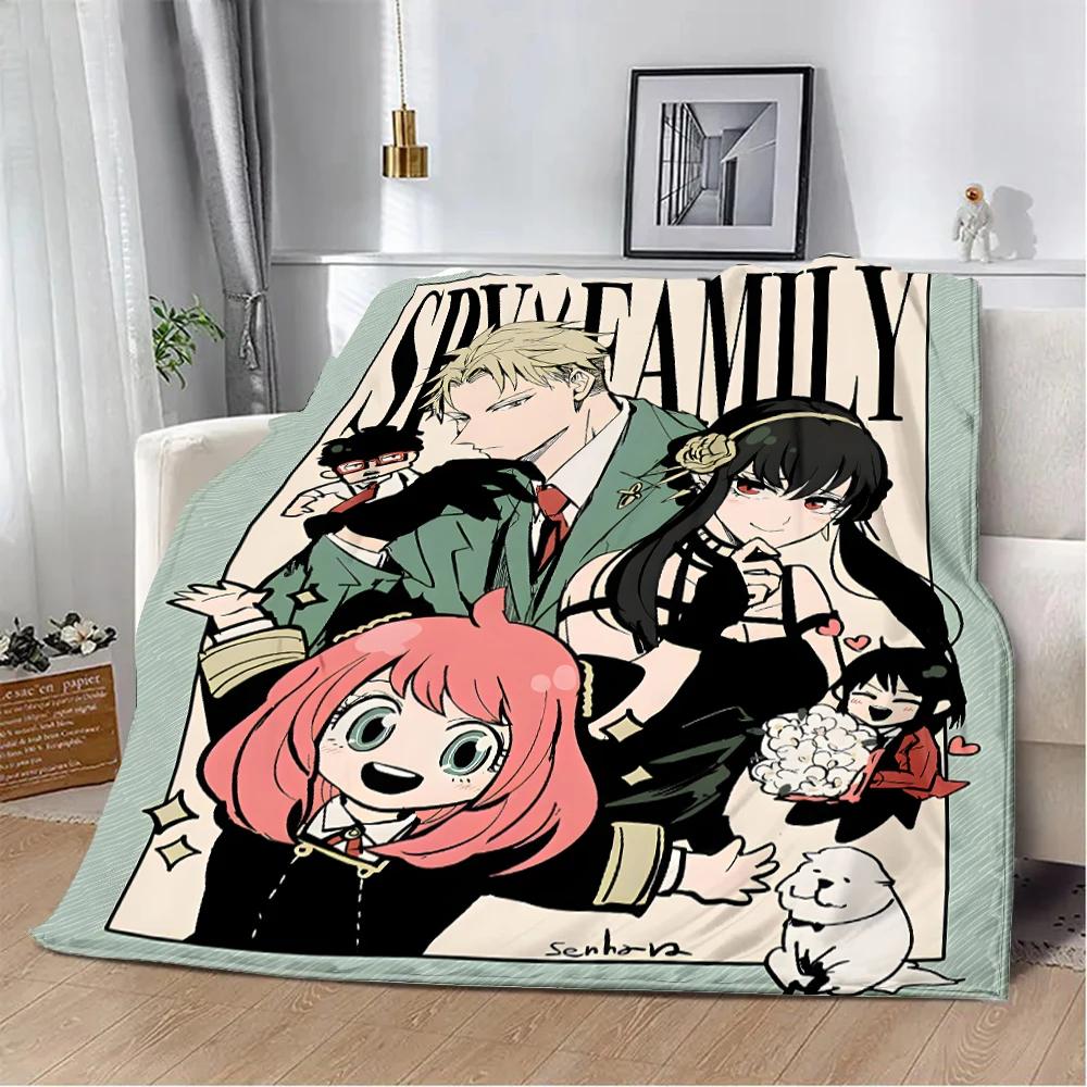 Spy x family Cartoon anime Printed Blanket Picnic Blankets Warm Blanket Soft and Comfortable Blanket Home Travel Birthday Gift