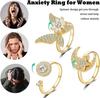 Etnisk Mote Tusenfryd Blomst Angstring Justerbar Dame Jenter Bekymring Stresslindring Smykker Spinnende Fidget-ringer Festgaver