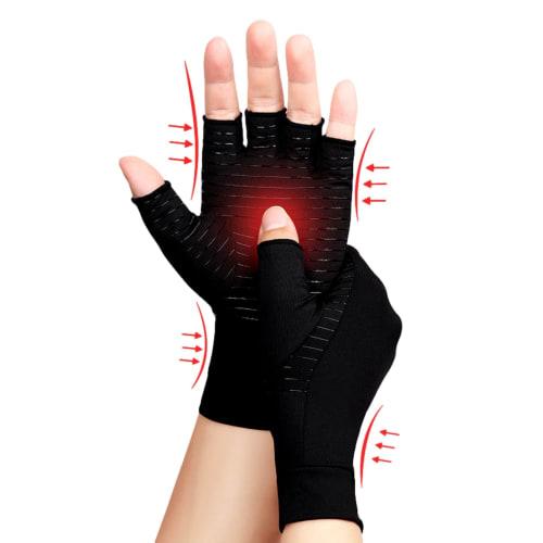 Copeflap Fingerless Gloves, Compression, Anti-Slip, Supportive, Fingerless, Thin, Sweat-Wicking, Quick-Drying, Palm and Back of Hand (1, M)
