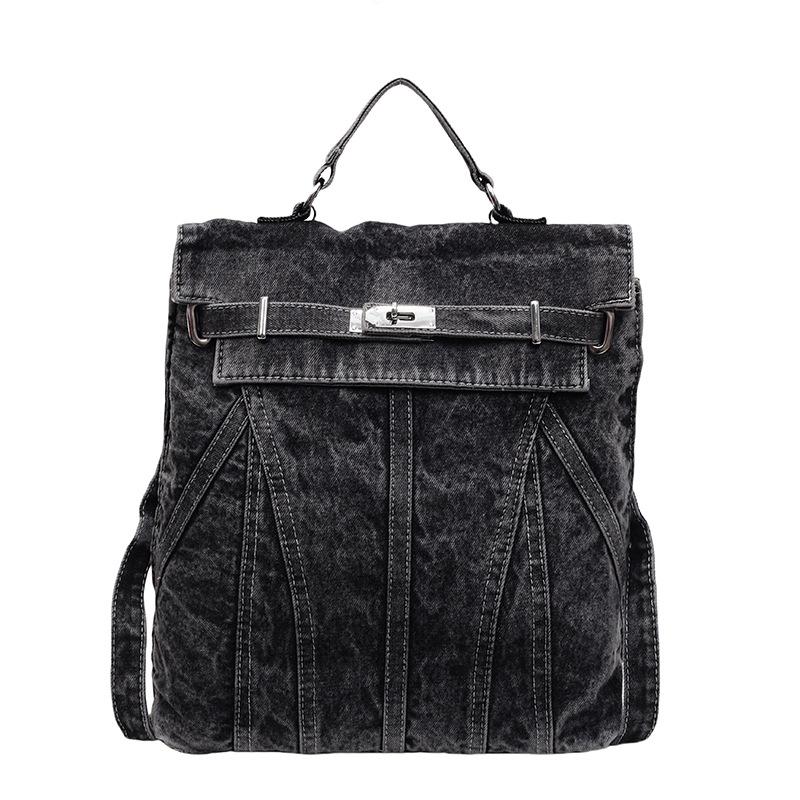 

2025 new retro denim backpack, summer niche high-value leisure commuter student backpack tide