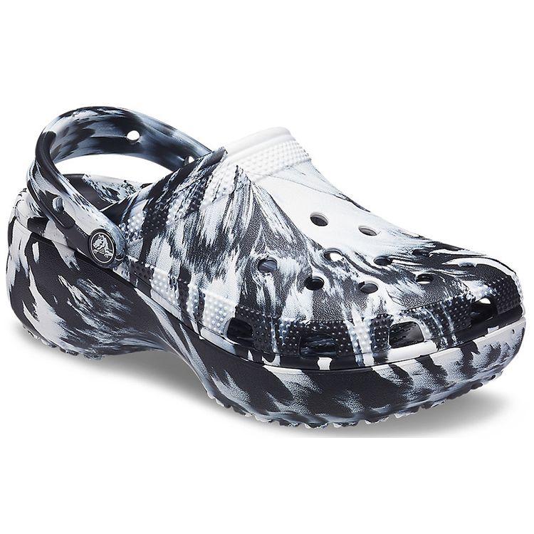 Crocs Classic Clog Eva Marble Pattern Cloud Clogs Women Footwear Black White 207176-066