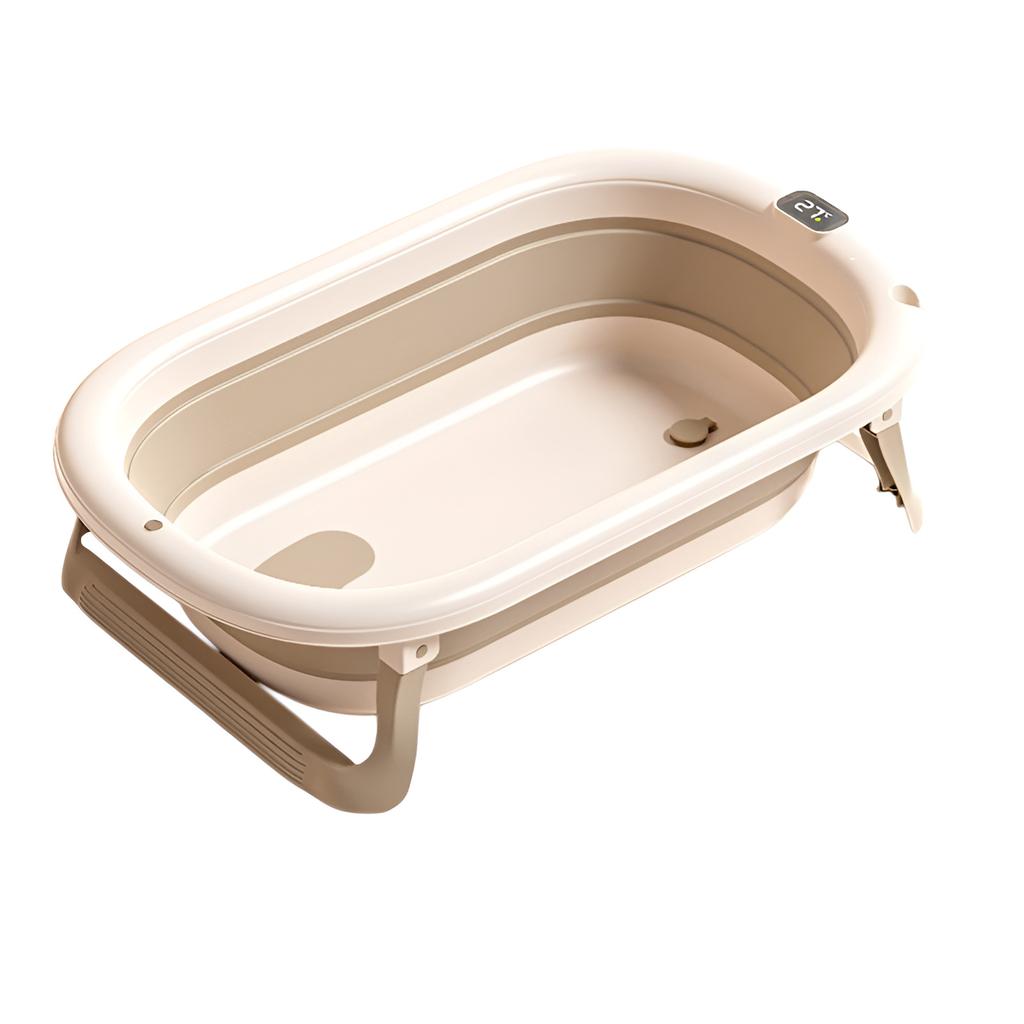 Household intelligent constant temperature large capacity baby folding bathtub children can sit and