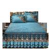 Winter Velvet Lace Bed Skirt One-Piece Thickened Non-Slip Coral Velvet Bedspread Detachable Lace Mattress Protective Cover