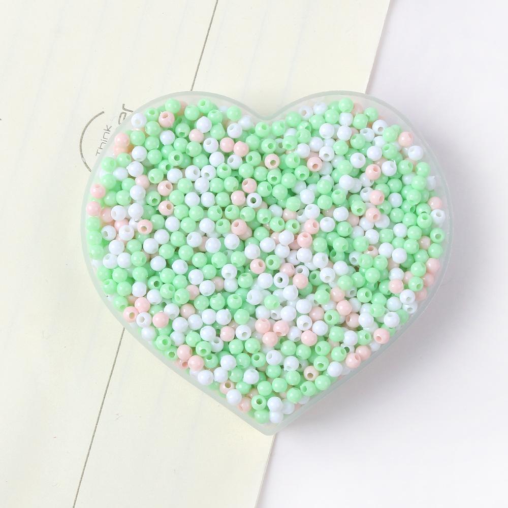 42-Color Acrylic Solid Color Round Beads Rice Beads Handmade Diy Beaded Loose Beads Bracelet Necklace Jewelry Material 3/4Mm