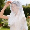 Gothic Bridal Veils Lace Brimmed Wedding Headpiece With Floral Lace For Halloween Bride Ceremony Accessories