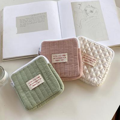 Torby do przechowywania podpasek bawełniana śliczna portmonetka torba organizer biżuterii etui na karty etui małe torby na kosmetyki do makijażu
