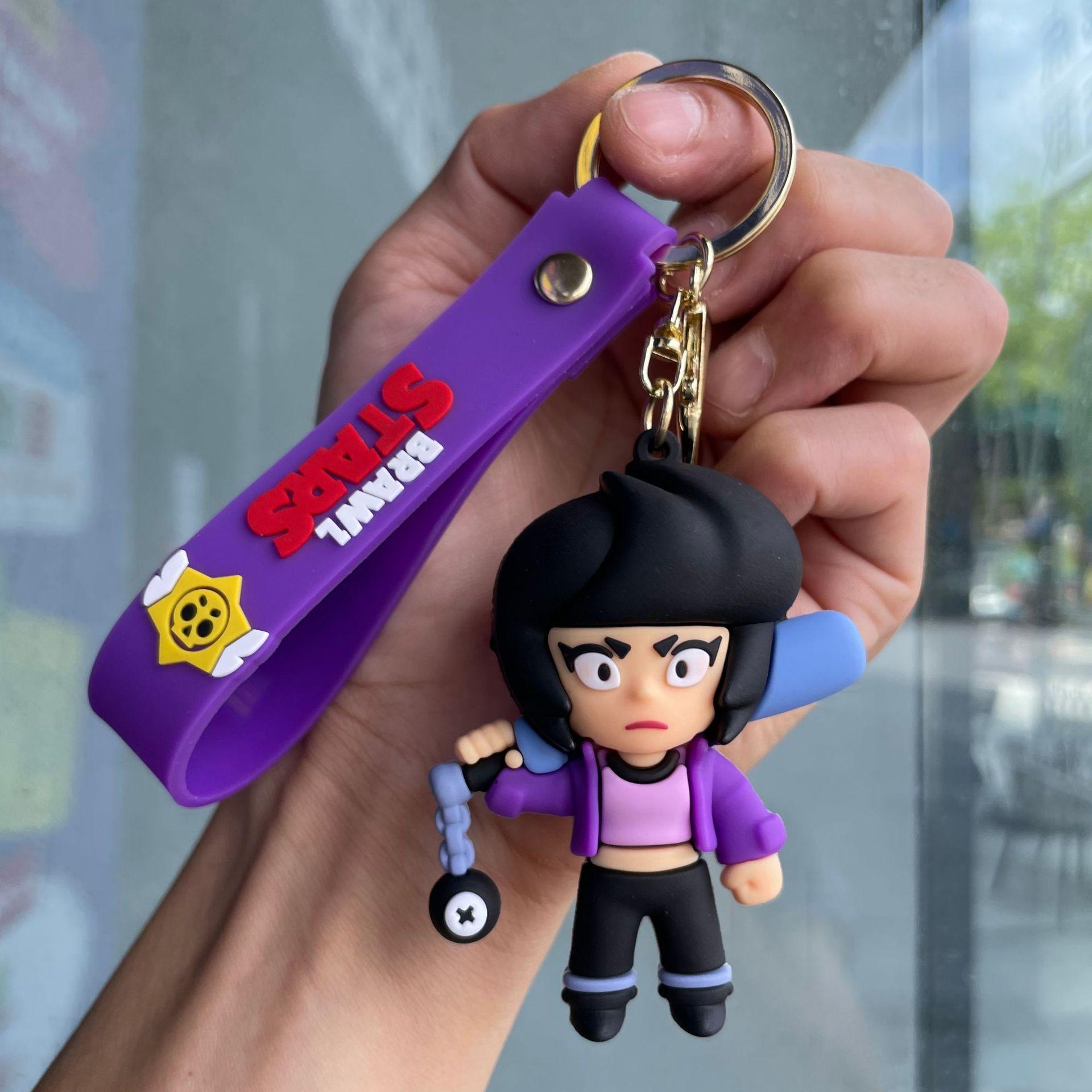 

Бравл Старс брелок Бібі Brawl Stars на ключі, на сумку фігурка Bibi 6 см 6 фіолетовий