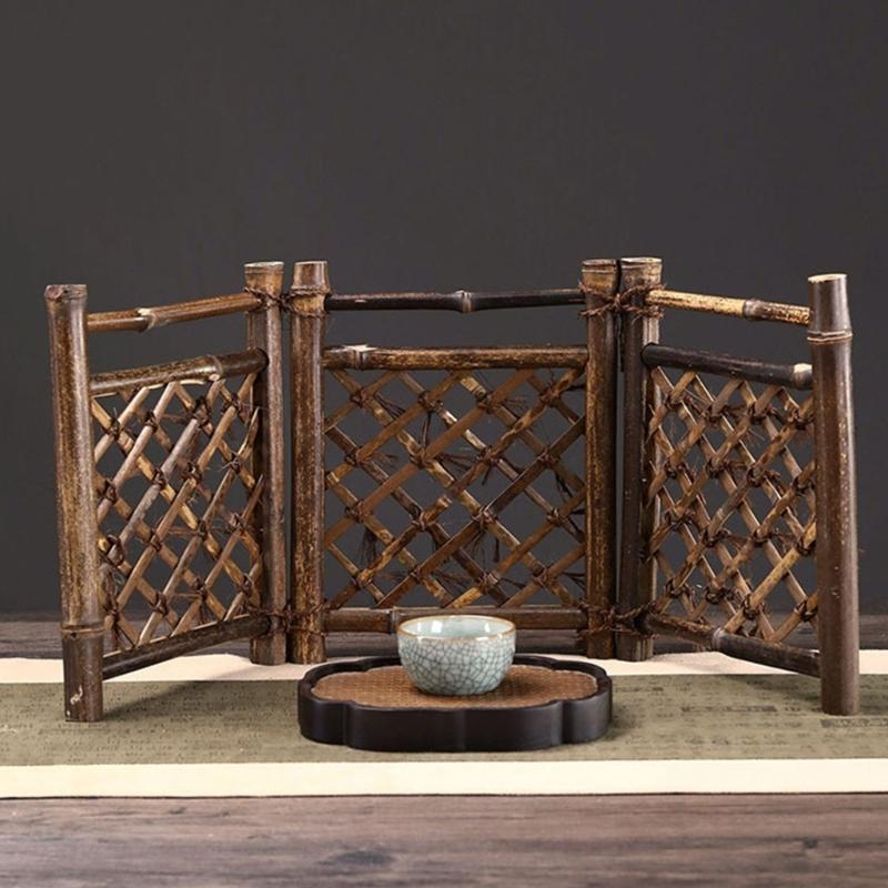 Bamboos Fairys Garden Fence Miniature Fairys Garden Accessories Wooden Decorative Picket Fence for Dollhouses Accessories