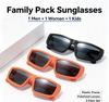 High‑Grade Sunglasses, Family Pack for Men Women Kids, Premium Shades for Outdoor, Driving, Fishing and Travel 3‑Pack Kids Sunglasses