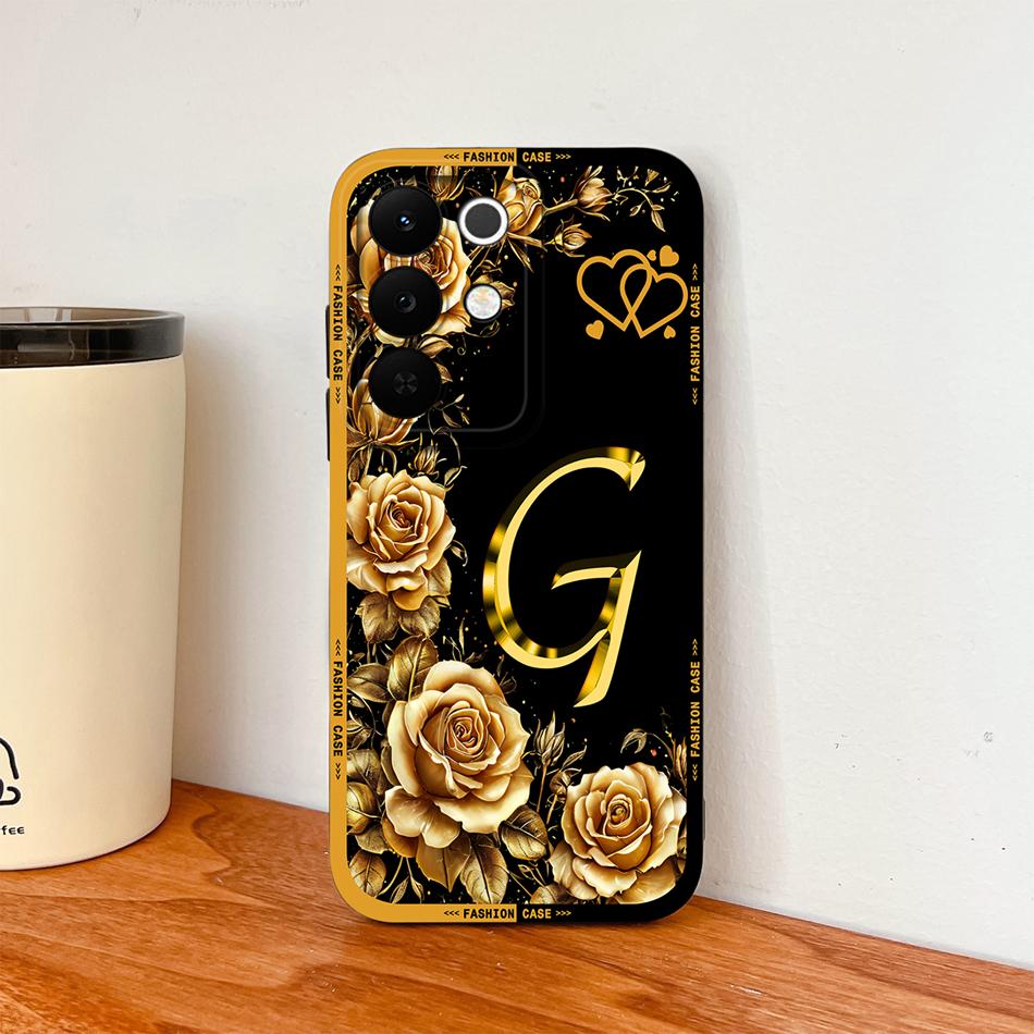 For Realme C85 Pro Phone Cover Flowers Name Letters Soft Liquid Silicone Full Protection Case For Realme C 85 Shockproof Housing