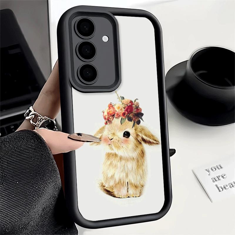 Phone Case for Samsung Galaxy A17 A16 A15 A14 A13 Cute Cartoon Bunny Rabbit A56 A36 A26 A55 A35 A25 A54 A34 A24 A53 A33 A23 A07