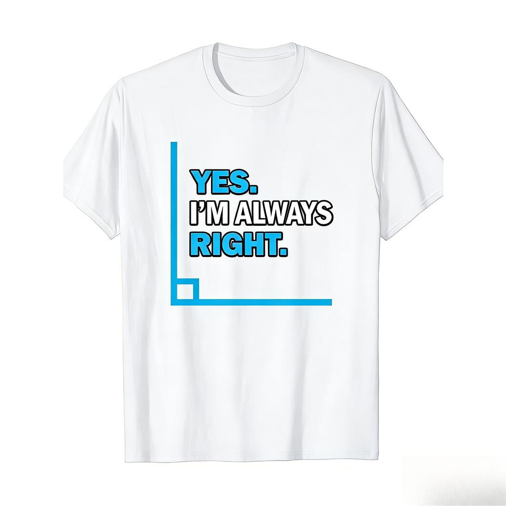 Mens Running Tshirt Cotton Short Sleeved Printed Casual Tshirt Round Neck Sports Shirt Yes I Am Always Right