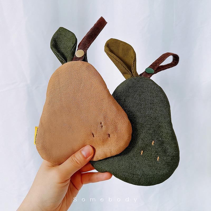 Tricolor Patchwork Pear Coin Purse Mini Wallet