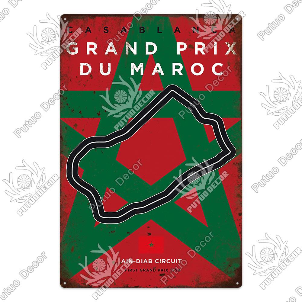 Putuo Decor Vintage Racing Track Metal Poster F Competition Tin Sign Plaque Iron Plate Bar Club Man Cave Home Wall Decoration