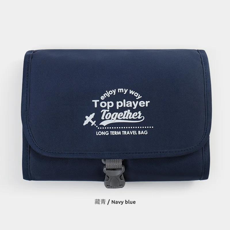 Bärbar toalettväska med hängkrok Vattentät Kvinnor Badrum Kosmetikaförvaringsväska Stor Kapacitet Rese Män Sminkväska