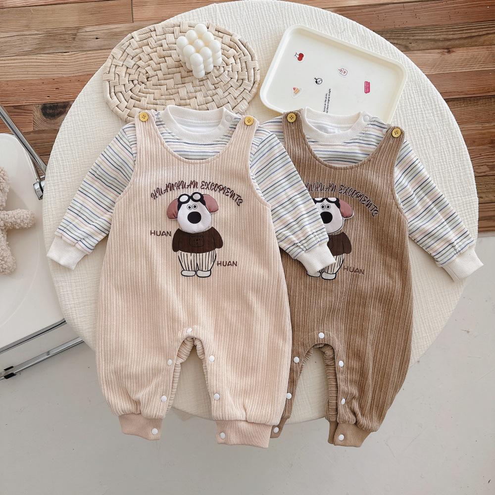 

Spring 2025 Trendy Baby Boy Shirt and Overalls Set 73 cm абрикосовий