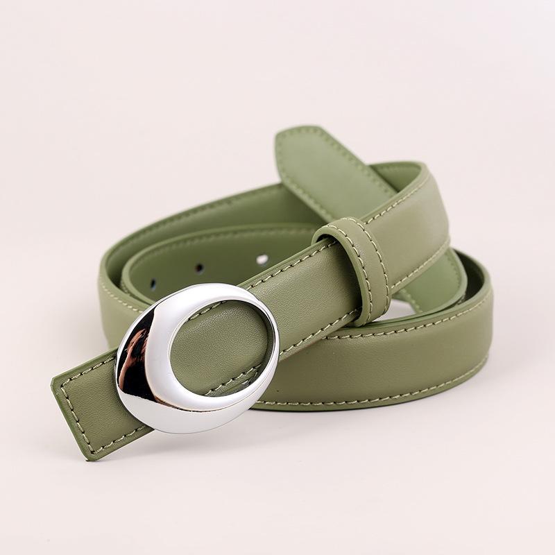 

2026 new leather women s belt retro gold arc buckle decoration with skirt jeans belt 100cm