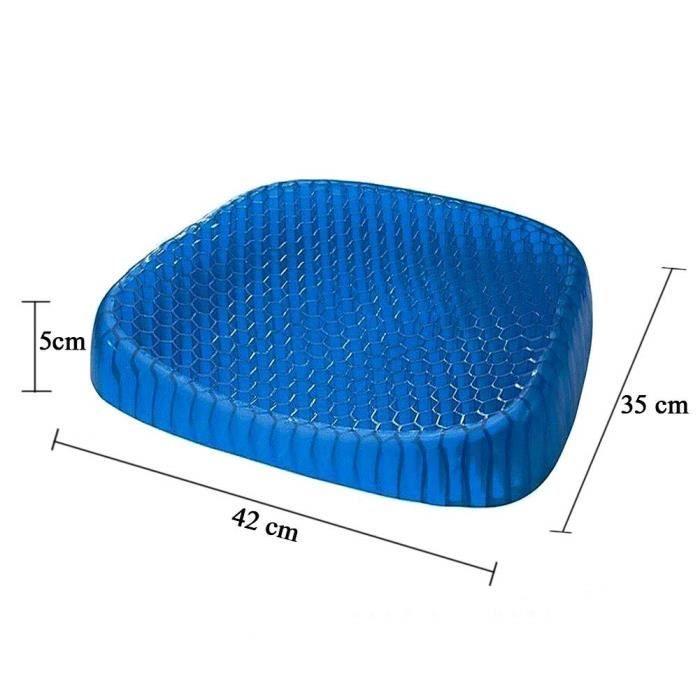Coussin de siège Egg Sitter - Egg-Sitter - Bleu - Gel élastique - Pliable - Conception nid d'abeilles