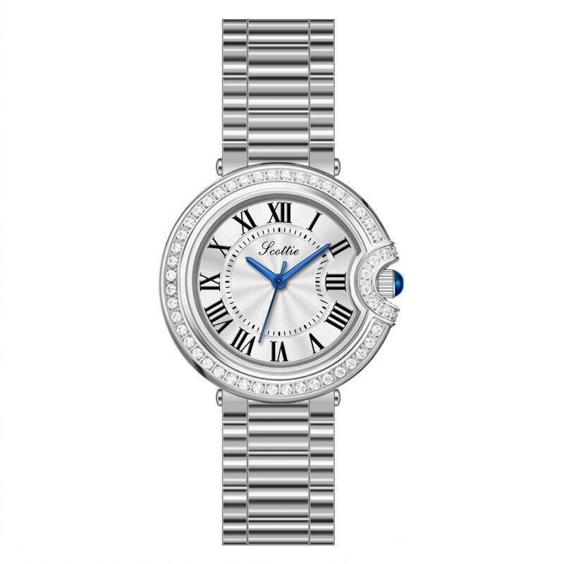 Scottie Gaudi ins wind steel belt diamond women's watch watch female Roman women's temperament watch 9556