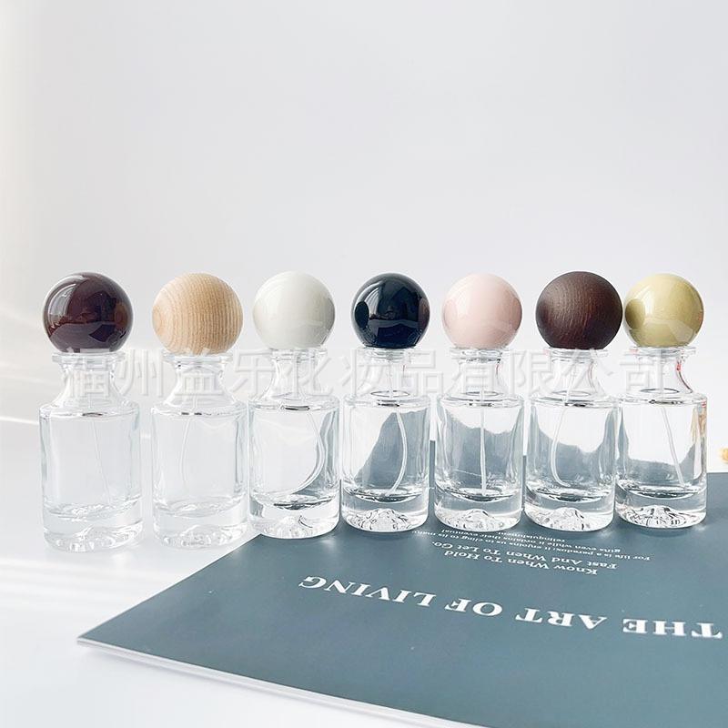 30ml Screw-Top Glass Perfume Spray Bottle, Refillable Travel-Size Empty Bottle with Press Pump & Multi-Color Caps