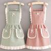 Korean Version Cotton and Linen Apron for Women Cute Kitchen Home Cooking Breathable Apron Fashionable Work Clothes Chef Apron