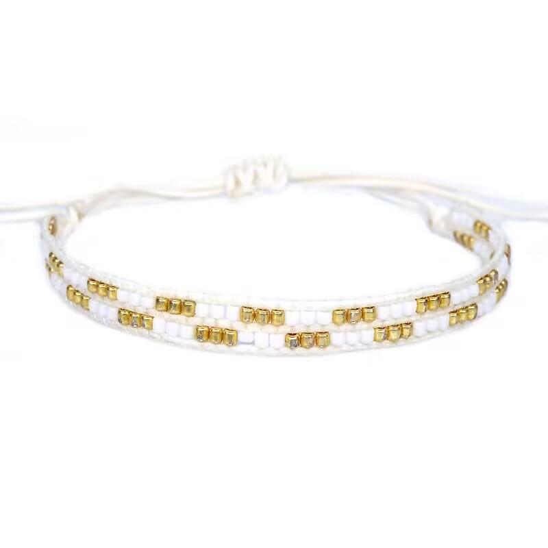 Bohemian Miyuki Seed Bead Wrap Bracelet Women Men Boho Handmade String Woven Slide Knot Adjustable Bracelets Jewelry