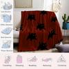 Crimson Black Cats Flannel Blanket Warm Soft Halloween Christmas Couch Warm Cozy Decorative Decor Gift for All Season