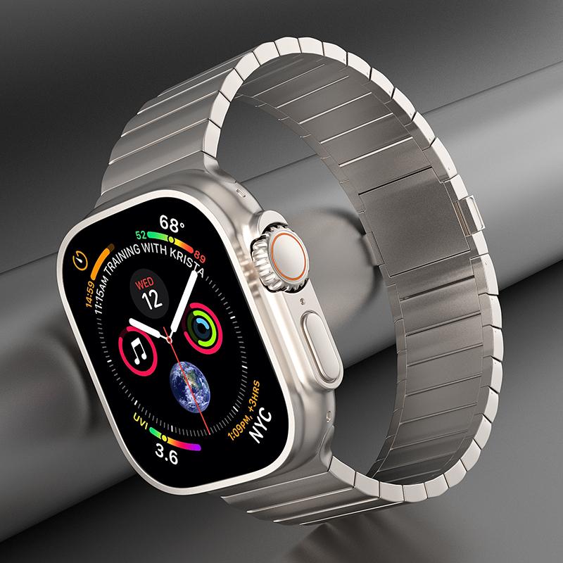 For Apple Watch Ultra 3 2 1 49mm/Series 11 10 46mm/9 8 7 45mm/SE3 SE2 SE 6 5 4 44mm/3 2 1 42mm Titanium Alloy Watch Band Magnetic Clasp