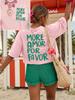 More Amor Por Favor Women's Tee - Retro Spanish Love Graphic, Casual Summer Top