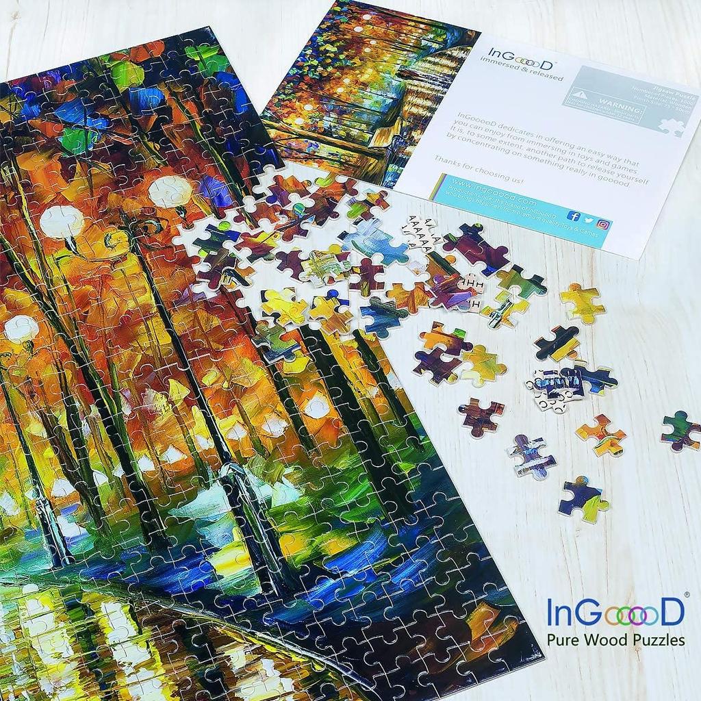 Ingooood Rainy Night Walk Wooden Puzzle 1000 Pieces