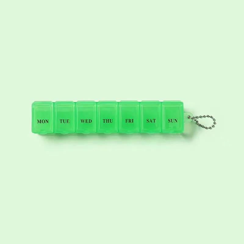 Mini Tragbare Transparente Medikamentenbox Wasserdicht Wochentags-Teiler Kleiner Pillen-Organizer Rechteckig